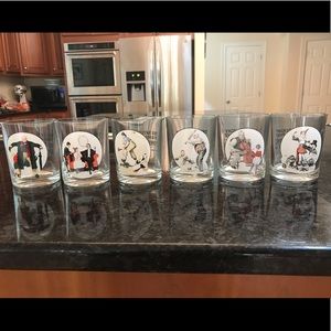 Norman Rockwell glass set